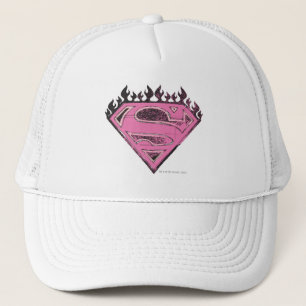 Gorra De Camionero Logo rosa superchica con llamas