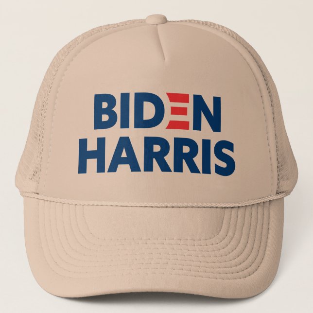 Gorra De Camionero Logotipo azul Biden/Harris Khaki (Anverso)