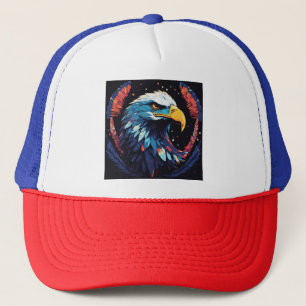 Gorra De Camionero Logotipo de águila majestuosa en fondo blanco
