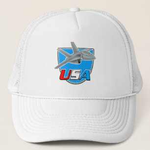 Gorra De Camionero logotipo de avión a reacción de EE. UU.