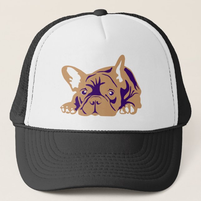 Gorra De Camionero Logotipo de Bulldog Francés (Anverso)