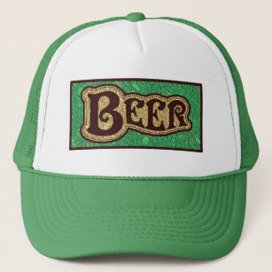 Gorra De Camionero Logotipo de cerveza: aspecto de la textura verde d