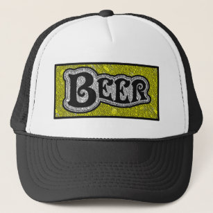 Gorra De Camionero Logotipo de cerveza - Aspecto de textura amarillo 