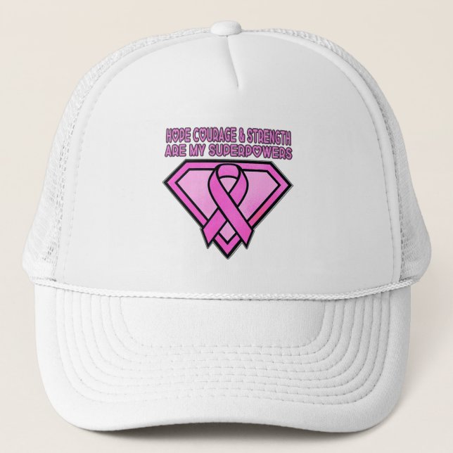Gorra De Camionero Logotipo de Diamante de Conciencia sobre el Cáncer (Anverso)