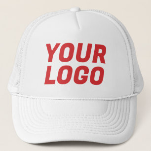Gorra De Camionero Logotipo de empresa personalizado blanco y rojo