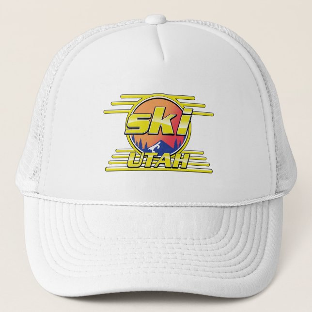 Gorra De Camionero logotipo de esquí de Utah de los 80 (Anverso)