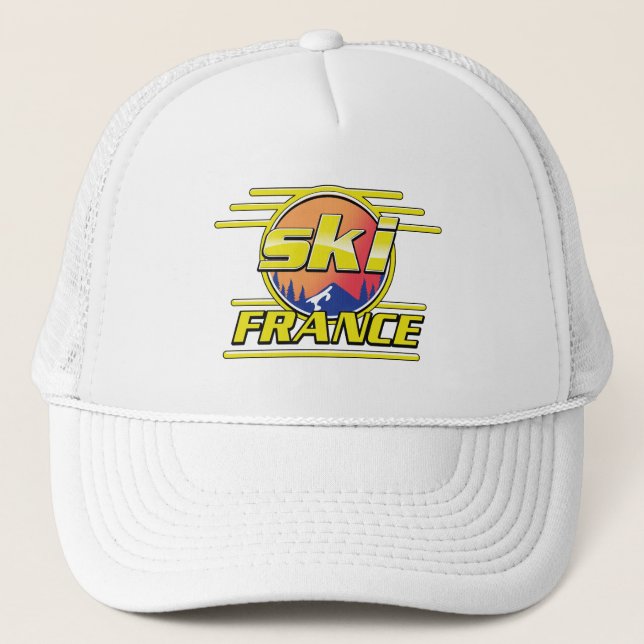 Gorra De Camionero logotipo de esquí Francia 80. (Anverso)