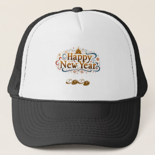 Gorra De Camionero Logotipo de Feliz Año Nuevo impreso 2026 color Bla