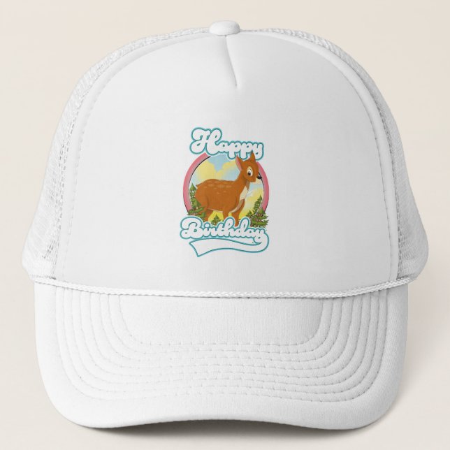 Gorra De Camionero Logotipo de Feliz Cumpleaños (Anverso)