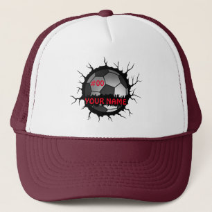 Gorra De Camionero Logotipo de fútbol, nombre personalizado de fútbol