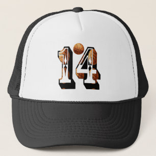 Gorra De Camionero Logotipo de imagen del número 14 de baloncesto,