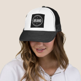 Gorra De Camionero Logotipo de insignia circular en blanco y negro