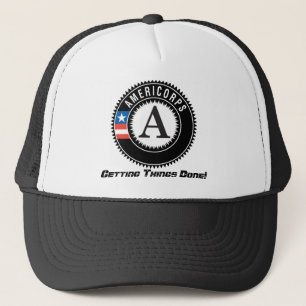 Gorra De Camionero ¡logotipo de los americorps, consiguiendo cosas