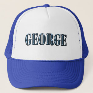 Gorra De Camionero Logotipo de nombre de George de dimensión azul,