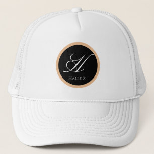 Gorra De Camionero Logotipo de nombre inicial personalizado Black & G