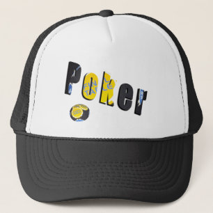 Gorra De Camionero Logotipo de póquer hecho con fichas de póquer,