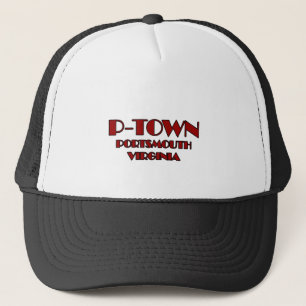 Gorra De Camionero Logotipo de Portsmouth Virginia de la P-Ciudad