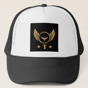 Gorra De Camionero Logotipo de símbolo T Aguila de oro inicial Monogr