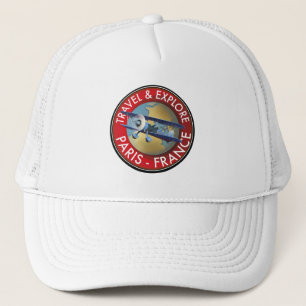 Gorra De Camionero Logotipo de Viajar y Explorar París Francia