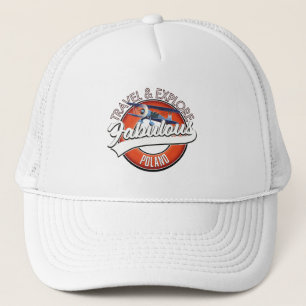 Gorra De Camionero logotipo de viaje explora fabuloso Polonia