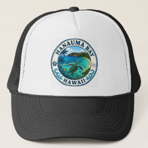Gorra De Camionero Logotipo de viaje retro de Hanauma Bay Hawaii