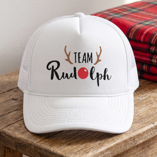 Gorra De Camionero Logotipo del equipo de Navidad - Equipo Rudolph