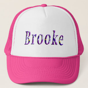 Gorra De Camionero Logotipo del nombre del brooke morado floral,
