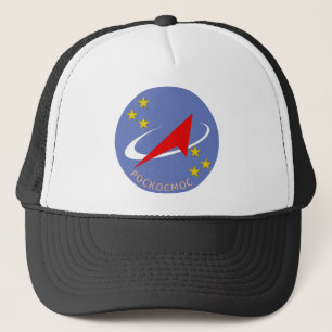 Gorra De Camionero Logotipo del vuelo de Roscosmos redondo