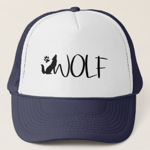 Gorra De Camionero Logotipo gráfico del texto del lobo