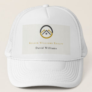 Gorra De Camionero Logotipo personalizado blanco y dorado de bienes r