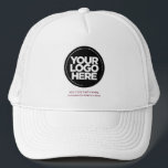 Gorra De Camionero Logotipo personalizado y béisbol de texto<br><div class="desc">Crea tu propio sombrero de camionero corporativo. Nuestra elegante y contemporánea plantilla viene en una variedad de colores, ofreciendo opciones completas de personalización para mostrar su logotipo de negocio, fotografía o imagen elegida. Mejora la personalización añadiendo tu nombre, lema de la empresa o apodo, identificador promocional de Instagram o cualquier...</div>
