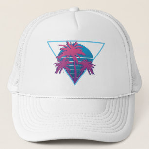 Gorra De Camionero Logotipo Retro Palm Trees