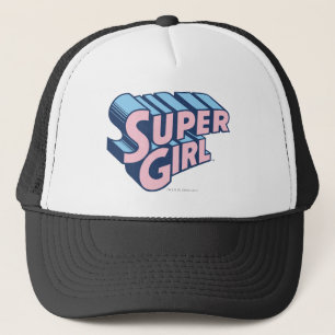 Gorra De Camionero Logotipo rosado y azul de Supergirl