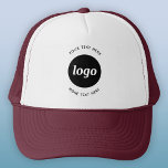 Gorra De Camionero Logotipo simple con negocio de texto<br><div class="desc">Añade tu propio logotipo y elección de texto a este diseño. Eliminar el texto superior o inferior si lo prefiere. Minimalista y profesional. Excelente para la marca de empleados,  o como producto promocional para sus clientes y clientes.</div>