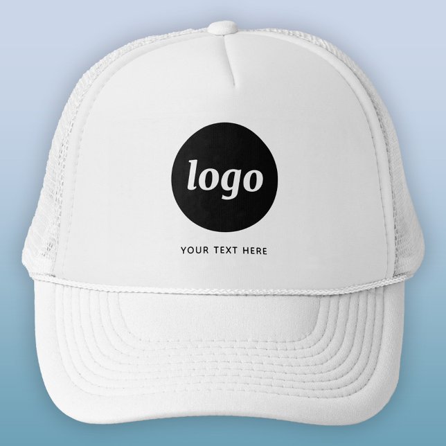 Gorra De Camionero Logotipo simple con negocio de texto (Logo custom text business promotional trucker hat)