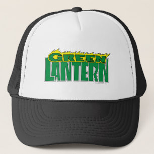 Gorra De Camionero Logotipo verde de la linterna - llamas amarillas