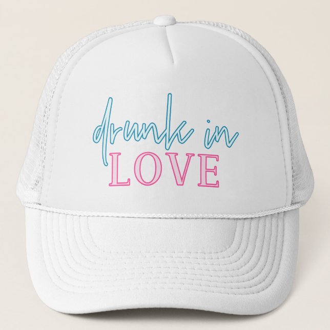 Gorra De Camionero LOLA Neon Blue Pink Borracho Enamorado Bachelorett (Anverso)