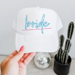 Gorra De Camionero LOLA Neon Blue y Pink 90's Bride Bachelorette<br><div class="desc">Este camionero de soltera de novia con un diseño inspirado en el neón es perfecto para la novia en su fin de semana de soltera. Parar con la opción "babe" para el grupo de la soltera, con un aspecto cohesivo. ¡💜 COLORES SON EDITABLES! Haga clic en 'editar diseño' para cambiar...</div>