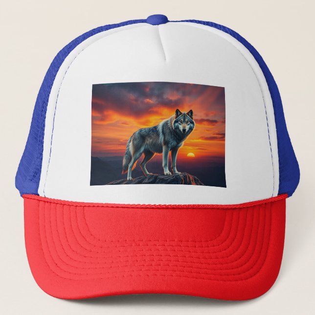 Gorra De Camionero Lone Wolf at Sunset (Anverso)
