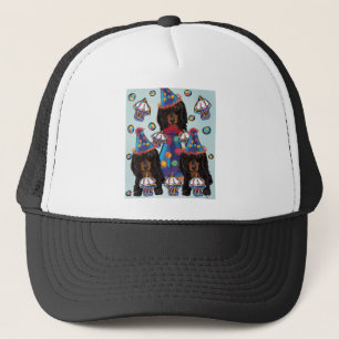 Gorra De Camionero Long HairedBlack Dachshunds