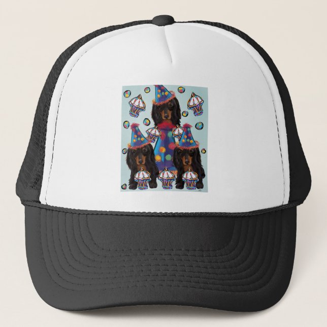 Gorra De Camionero Long HairedBlack Dachshunds (Anverso)
