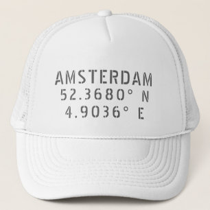 Gorra De Camionero Longitud de la latitud de Amsterdam