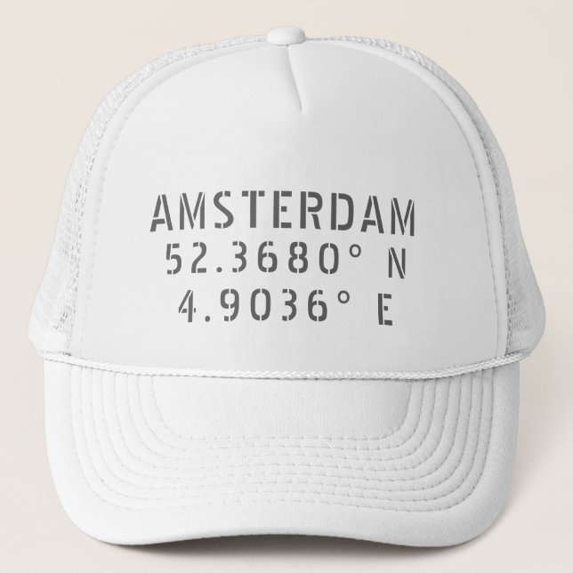 Gorra De Camionero Longitud de la latitud de Amsterdam (Anverso)