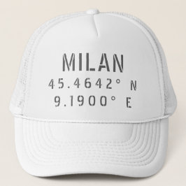 Gorra De Camionero Longitud de la latitud de Milán