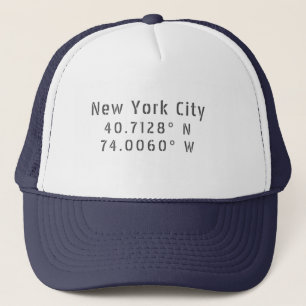 Gorra De Camionero Longitud de latitud de la ciudad de Nueva York