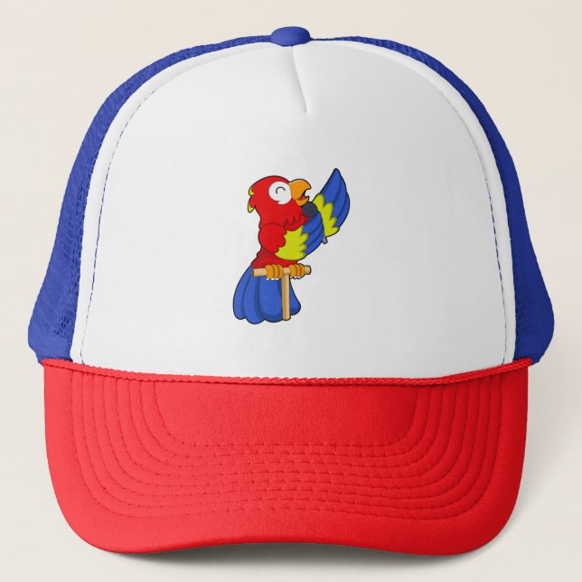 Gorra De Camionero Loro como cantante con micrófono (Anverso)