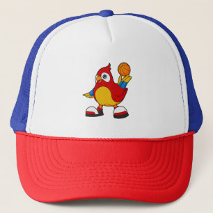 Gorra De Camionero Loro como jugador de baloncesto con baloncesto