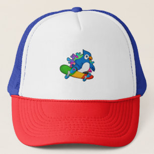 Gorra De Camionero Loro como patineta con patineta