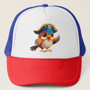 Gorra De Camionero Loro pirata de dibujos animados lindo