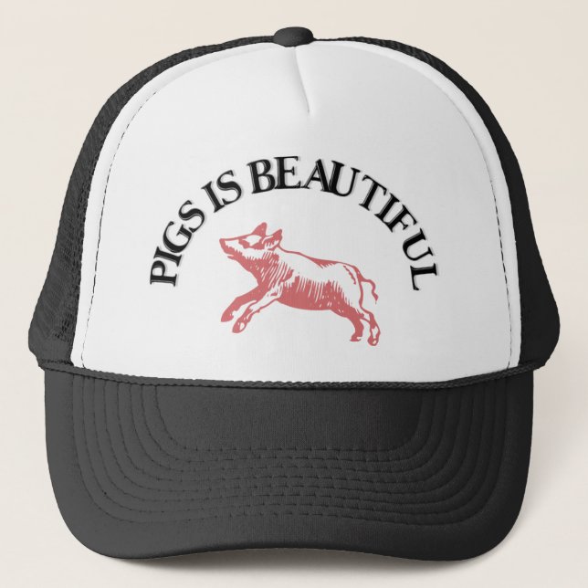 Gorra De Camionero Los cerdos son hermosos (Anverso)